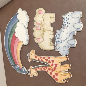 Noel Joanna Rainbow Plaques Elephants Hippos Giraffes 1996 Vintage